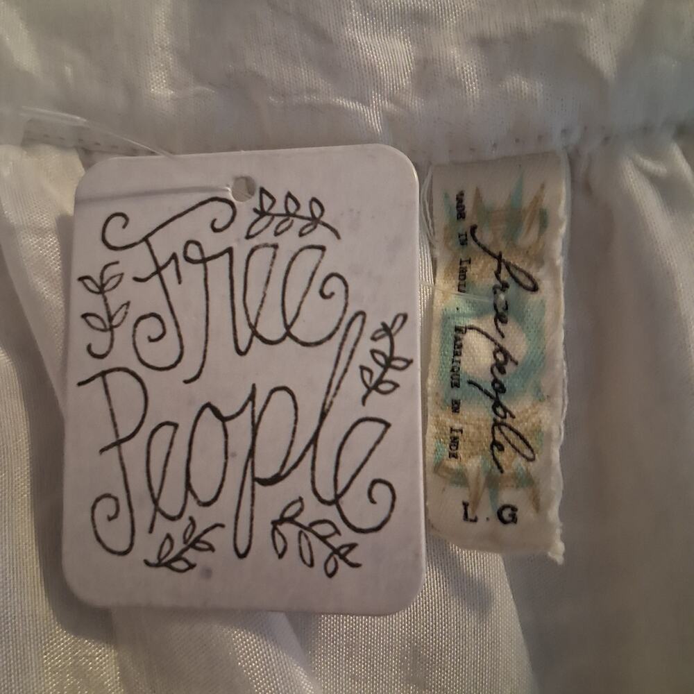 Free People Ivory Embroidered Lace Mini Skirt Boho Romantic Size L - Picture 4 of 6